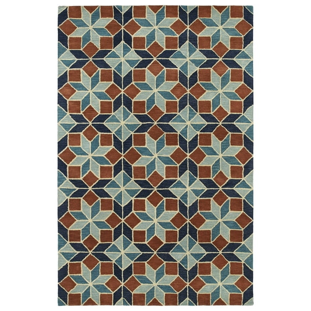 8' x 11' Kaleen Rosaic Collection Hand Tufted Rug Blue 8' x 11' Kaleen Rosaic Collection Hand Tufted Rug Blue